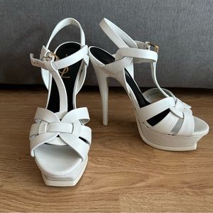 Saint Laurent YSL White Tribute Sandal Size 37